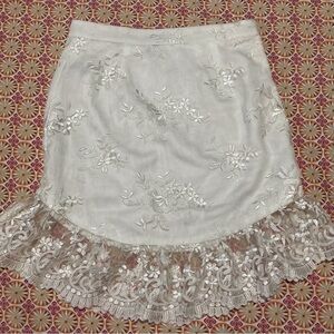 NBD White Lace Mini‎ Pencil Skirt